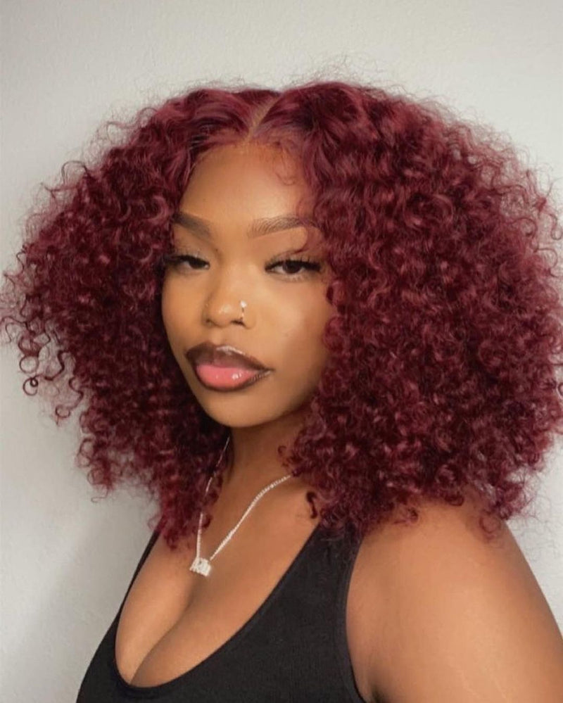 Vanessa | 99J Preplucked Human Hair Curly BOB Lace Wig