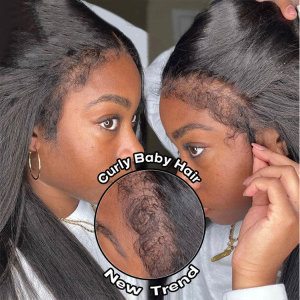 Curly Edge 13x4|13X6 Lace Front Straight Human Hair Wig