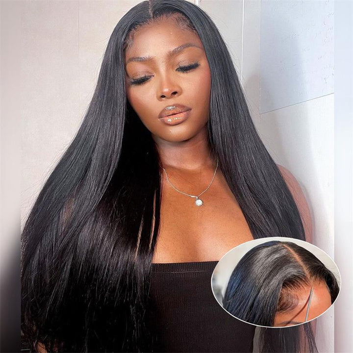 Upgraded Drawstring Dome Cap 3D Fitted Pre-Cut Lace Closure Wig Silky Straight