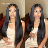 New TrueFit Drawstring 3D Fitted Pre-Cut HD Lace Closure Wig Straight with Vertical Straps