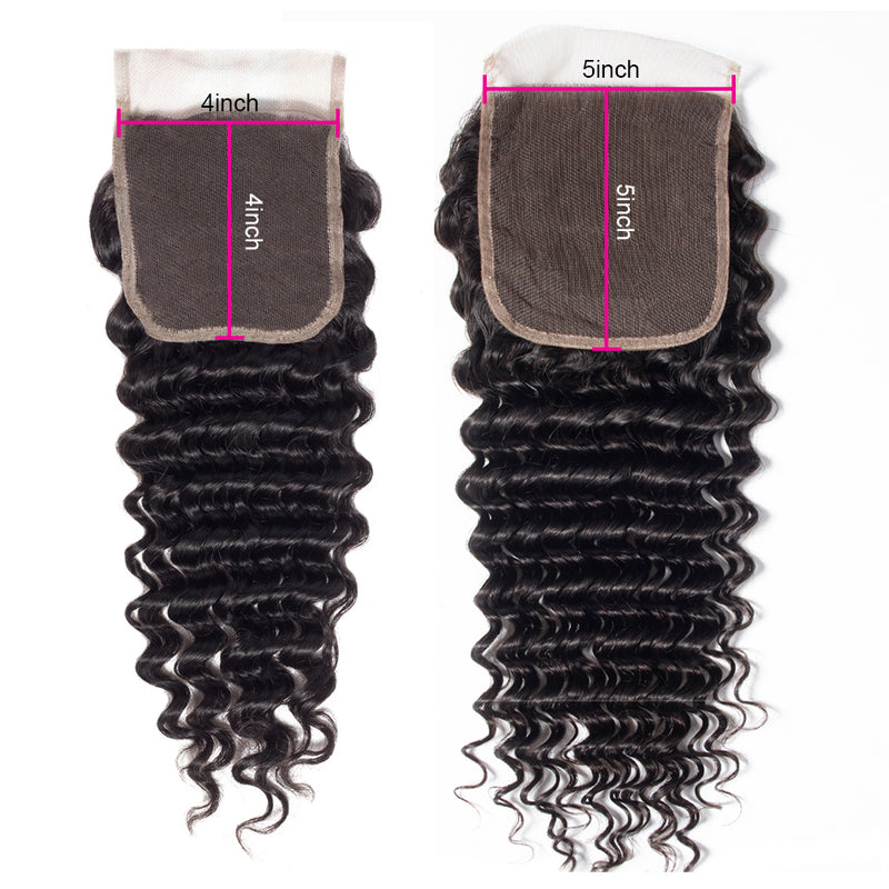 HD Skin Melt Lace Pre-Plucked 4x4/5x5 Lace Closure Human Hair Wave Textures (Not Wig)