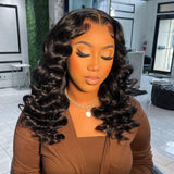 MICHELLE  | 13x6 Skin Melt Lace Front Bouncy Wavy Human Hair Wig