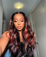 Capria | 13X6 Lace Front Ginger Higlight Virgin Human Hair Wig