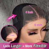 On Sale 6x4 Pre Cut Lace Glueless Human Hair Closure Wig