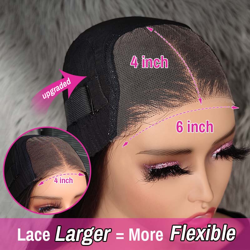 On Sale 6x4 Pre Cut Lace Glueless Human Hair Closure Wig