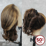 {50% Off} Skin Melt Lace Whole Lace Cap Human Hair Highlight Full Lace Wig