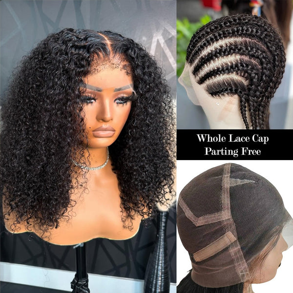 Whole Lace Cap Transparent Lace 4C Edge Human Hair Full Lace Wig | Burmese Kinky Curly