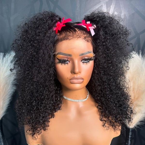 Whole Lace Cap Transparent Lace 4C Edge Human Hair Full Lace Wig | Burmese Kinky Curly