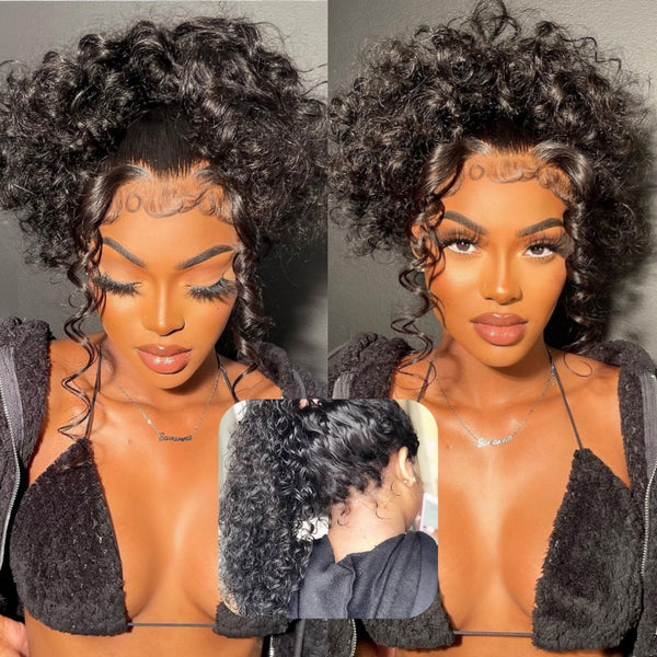 Invisible Strap 360 Skin Melt Lace Wig 2.0 Precut Lace Knot-Free Human Hair Frontal Wig Water Wave