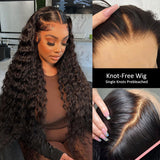 KNOT-FREE - 13x6 Skin Melt Lace Preplucked Human Hair Frontal Wig | Water Wave
