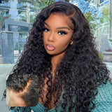 Invisible Strap 360 Skin Melt Lace Wig 2.0 Precut Lace Knot-Free Human Hair Frontal Wig Water Wave