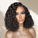 360 Lace Invisible Strap Pre-Cut 250% Density Preplucked Human Hair Bob Wig Water Wave
