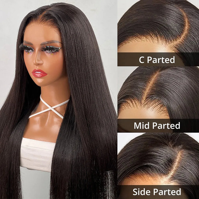 KNOT-FREE - 13x6 Skin Melt Lace Preplucked Human Hair Frontal Wig | Yaki