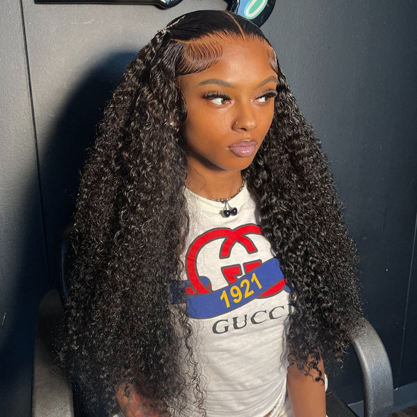 13x6 Full Hair Transparent Lace Human Hair 250% Density Frontal Wig Curly