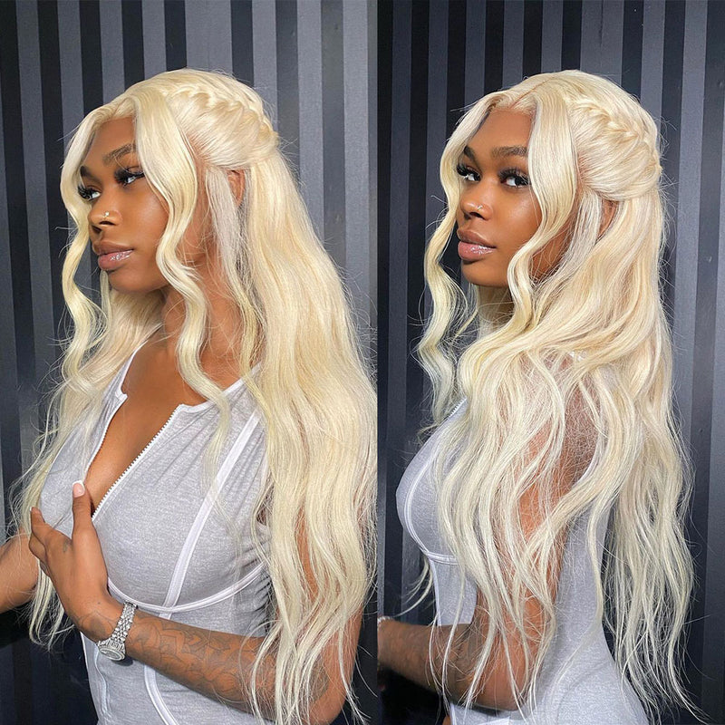 HD Lace Preplucked 613 Blonde Human Hair 3D 13x4 Full Frontal Wig