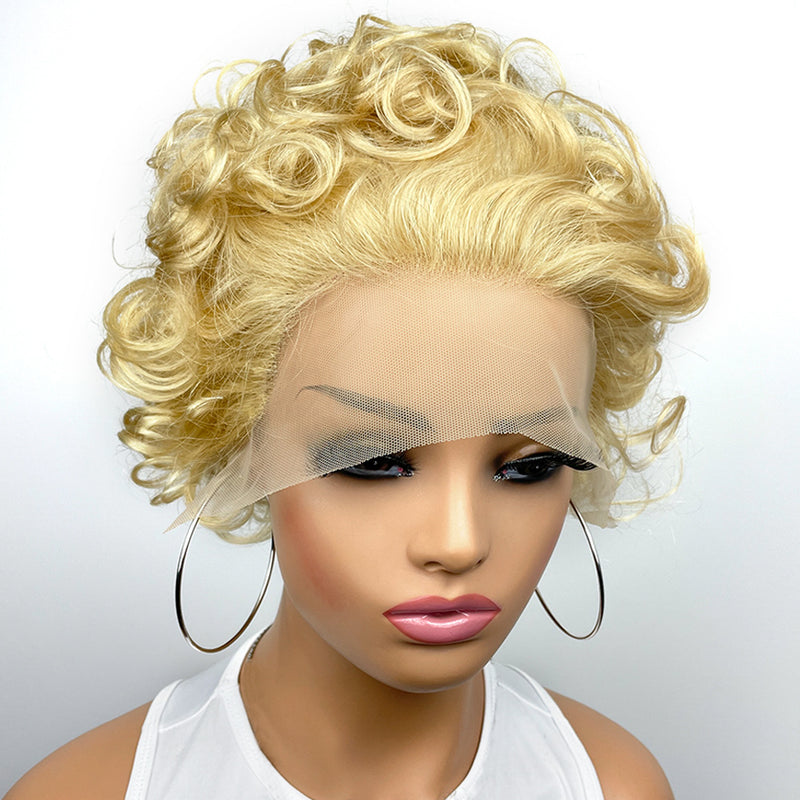 Paisley | 613 Blonde Short Pixie Cut Prestyled Human Hair Lace Wig