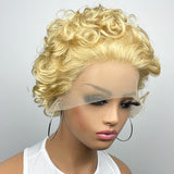 Paisley | 613 Blonde Short Pixie Cut Prestyled Human Hair Lace Wig