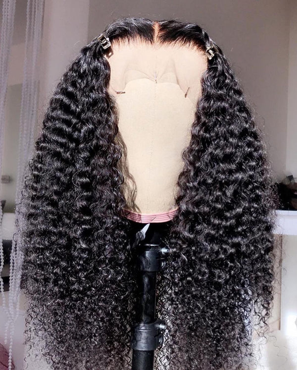 5x5 Closure Wigs Curly Skin Melt Swiss Lace Wig