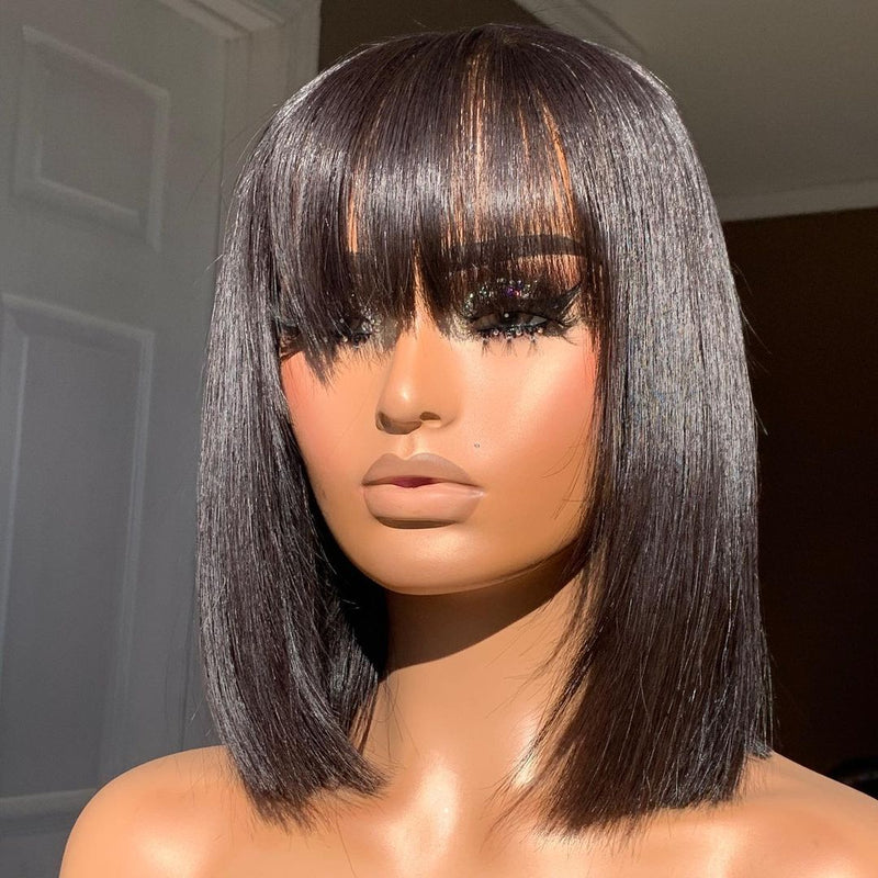 Lisa | Preplucked BOB Lace Wig With Bang | Silky Straight