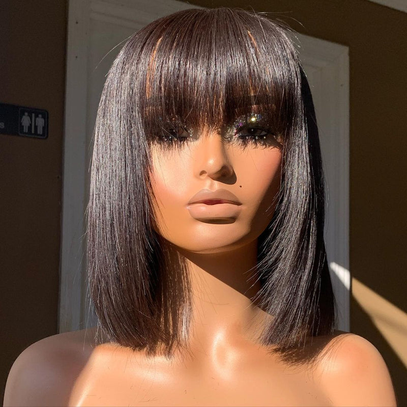 Lisa | Preplucked BOB Lace Wig With Bang | Silky Straight