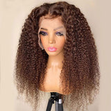 Tiara | Brown Color Virgin Human Hair Lace Front Wig Curly