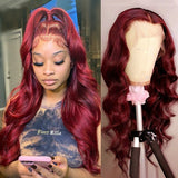 Jasmine Cherry Cola Pre-Plucked 13X6 Human Hair Lace Front Wig