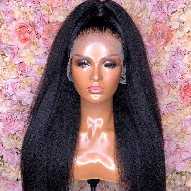 13x6 3D FULL FRONTAL Skin Melt Lace Preplucked Human Hair Lace Front Wig | kinky