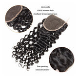 4*4 Closure and 3 Bundles Deep Curly Swiss Lace Virgin Human Hair