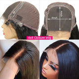 4X4 Closure Bob Wig with Bang Human Hair Straight Lace Front Wigs