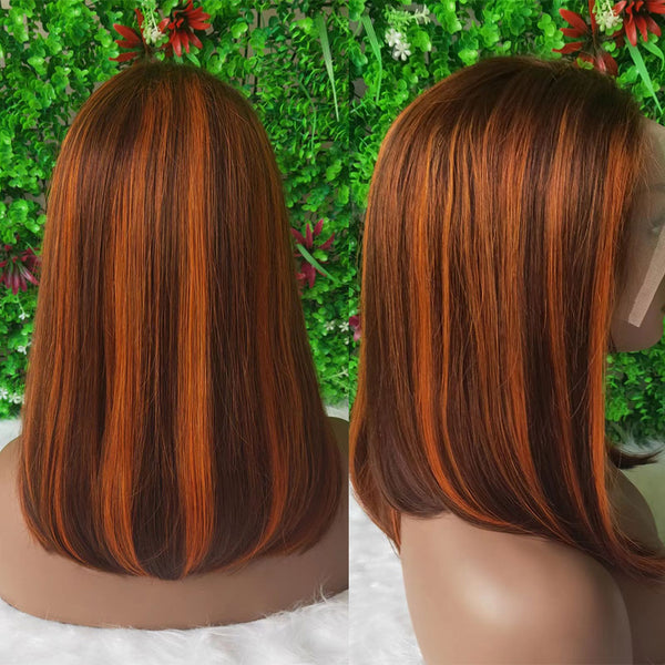 Highlight Ginger 13x4 Virgin Human Hair Bob Lace Wig
