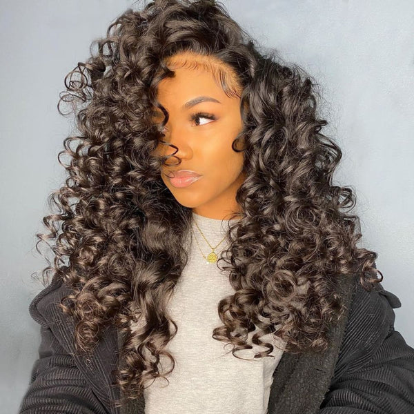 5x5 Closure Skin Melt Swiss Lace Wig Glam Wavy