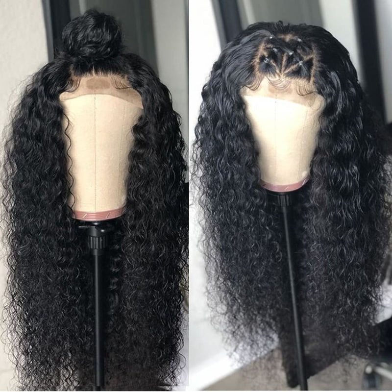 5x5 Closure Wigs Water Wave Skin Melt Swiss Lace Wig