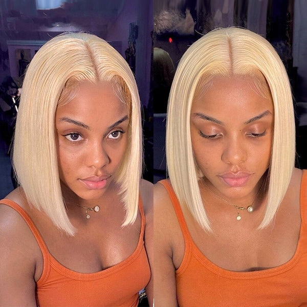 Diana| Preplucked 613 Blonde Human Hair BOB Lace Wig | Silky Straight