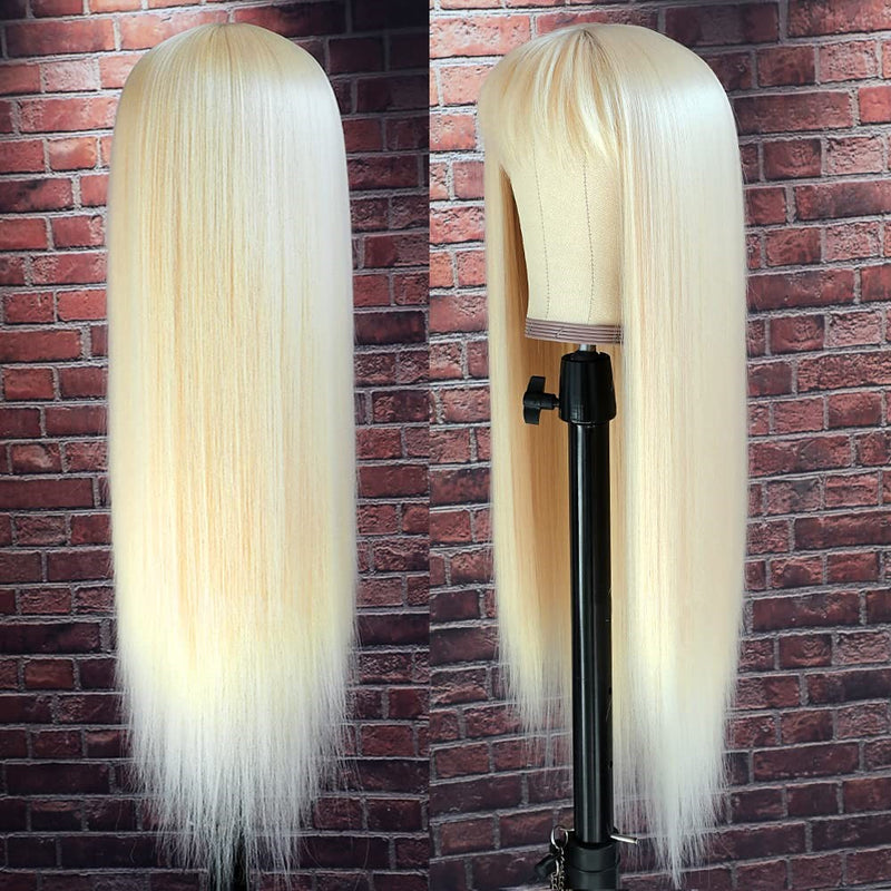 ANGUS | Preplucked Blonde Human Hair Lace Wig With Bang | Silky Straight