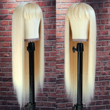 ANGUS | Preplucked Blonde Human Hair Lace Wig With Bang | Silky Straight