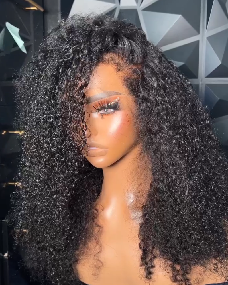 Curly Baby Hair Natural Edge Skin Melt Lace Frontal Wig Curly