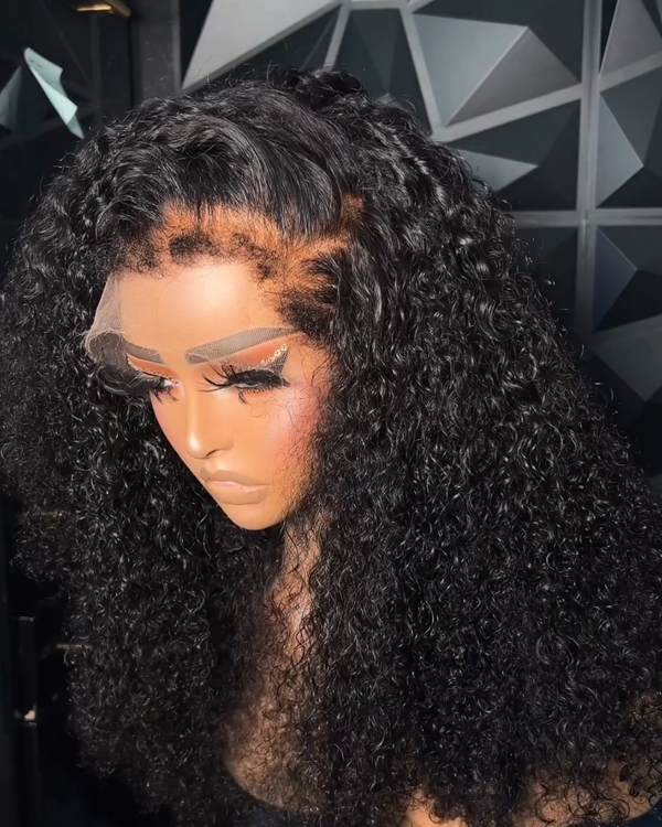 Curly Baby Hair Natural Edge Skin Melt Lace Frontal Wig Curly