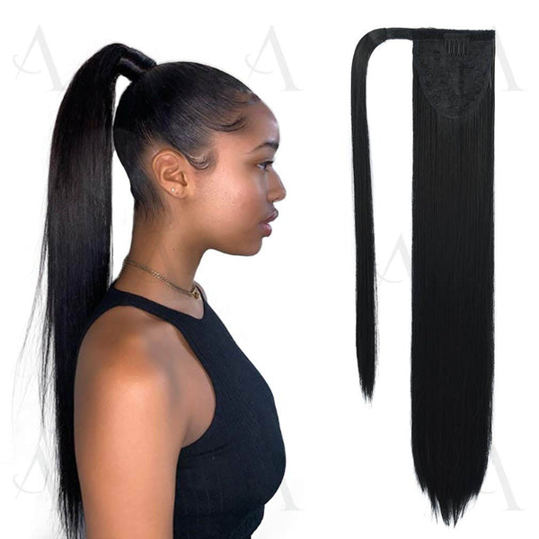 Ponytail Extension Human Hair Clip-In Long Straight Ponytail