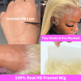 Amanda | HD Lace Preplucked 613 Blonde Human Hair 3D 13x6 Frontal Wig | Silky Straight