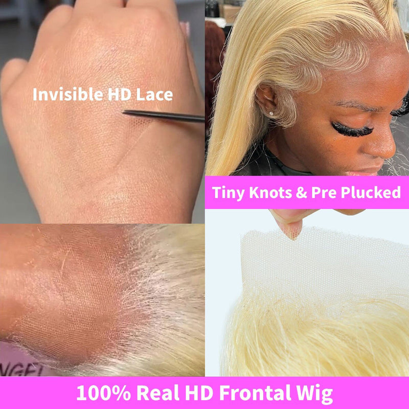 Sally | HD Lace Preplucked 613 Blonde Human Hair 3D 13x6 Frontal Wig | Deep Wave