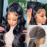 13x6 3D FULL FRONTAL Skin Melt Lace Preplucked Human Hair Lace Front Wig | Body Wave