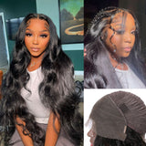13x4 3D FULL FRONTAL Skin Melt Lace Preplucked Human Hair Lace Front Wig | Body Wave