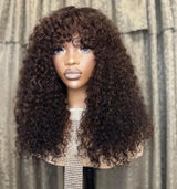 Adelina | Preplucked Virgin Human Hair Lace Wig | Curly With Bang