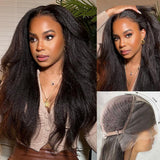 13x6 3D FULL FRONTAL Skin Melt Lace Preplucked Human Hair Lace Front Wig | kinky