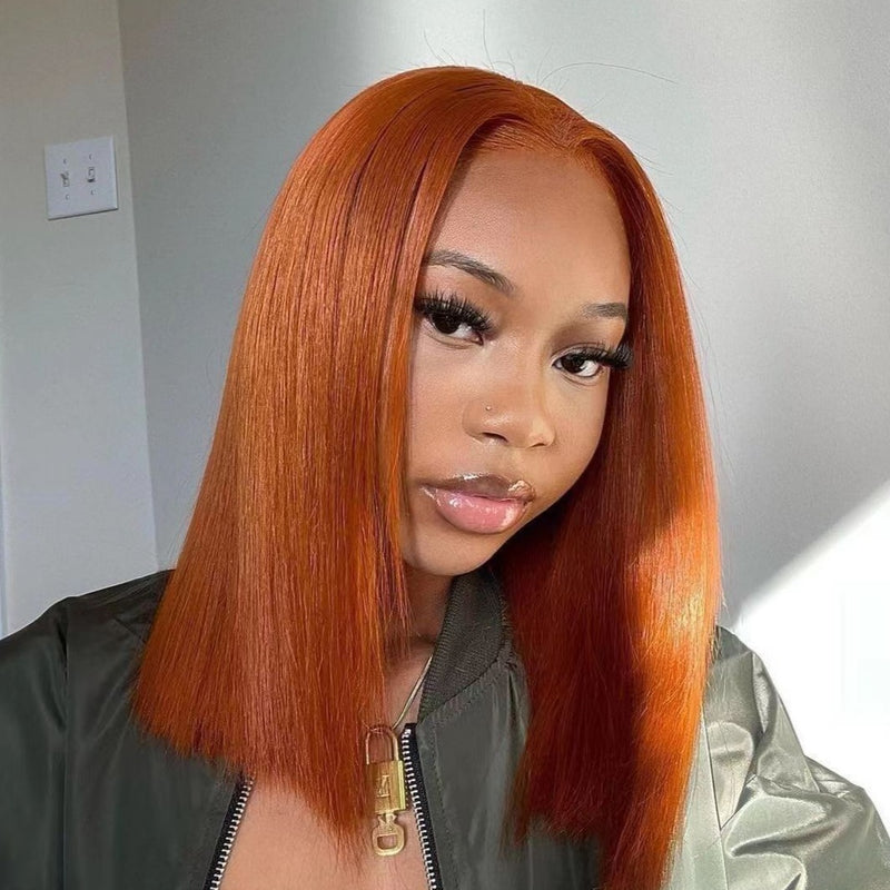 Braelin | Preplucked Ginger Color Human Hair Bob Lace Wig