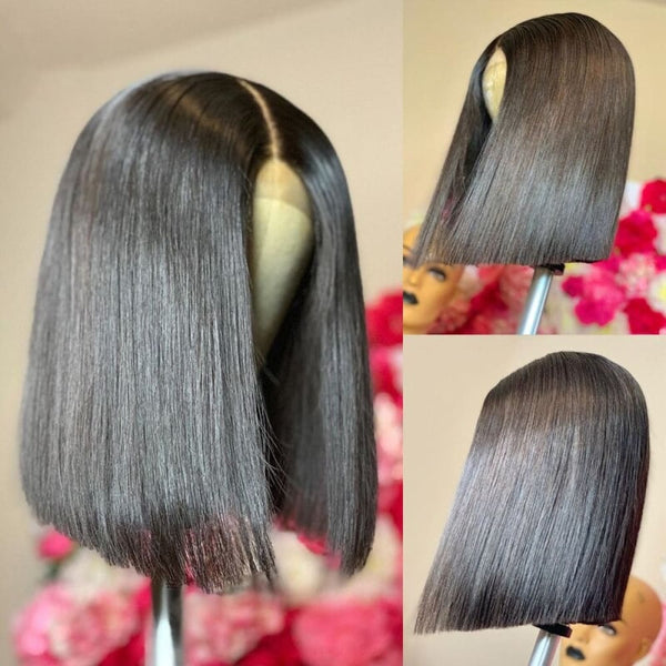 Ada | 4X4 Closure Bob Wig Brazilian Straight Short Lace Wig Human Hair