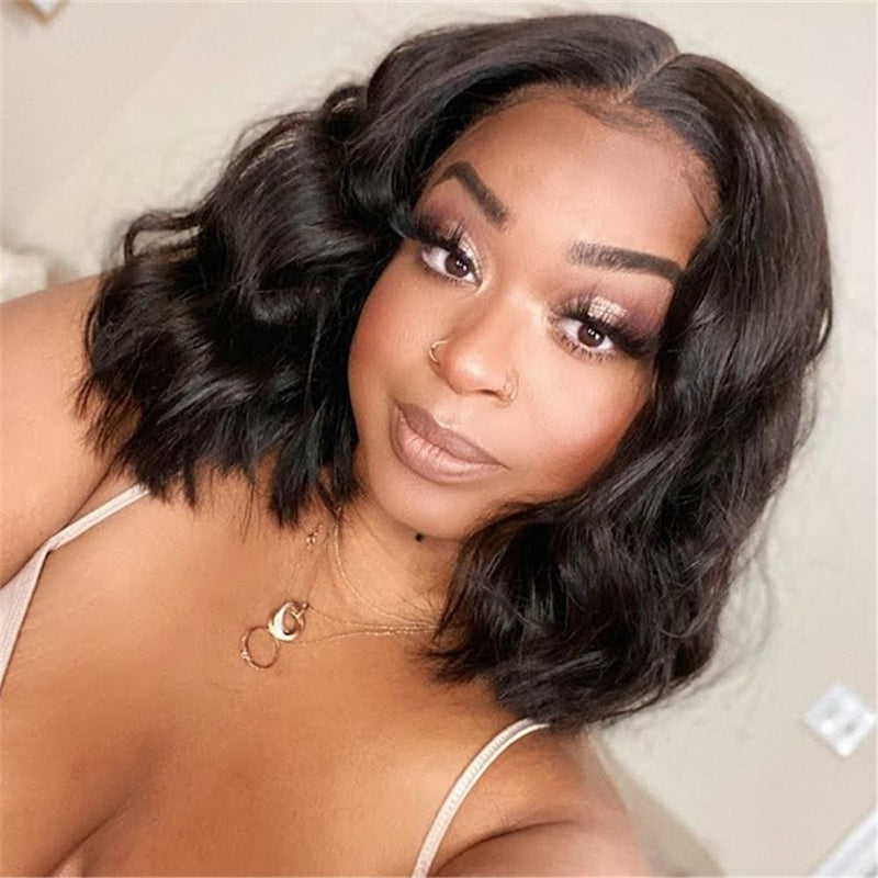 Adela| Preplucked Virgin Human Hair 360 Bob Lace Wig | Body Wave