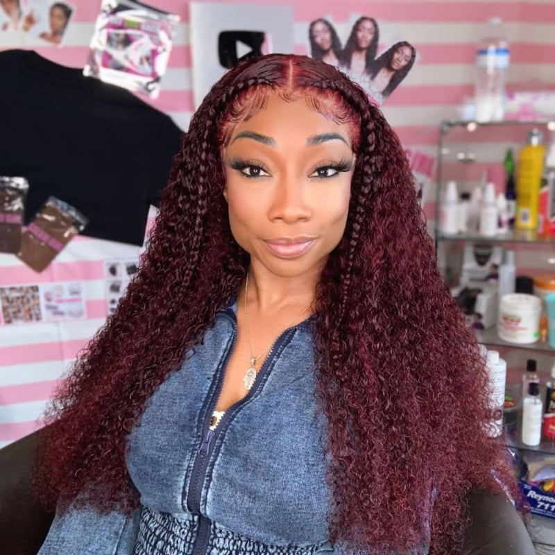 Agatha Lace Front Wig 150% Density Burgundy Curly