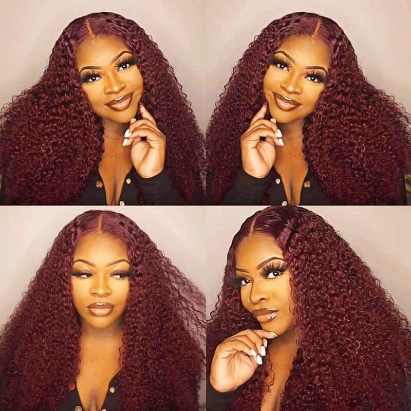 Agatha Lace Front Wig 150% Density Burgundy Curly