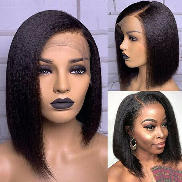 Amelia| Preplucked Virgin Human Hair 360 Bob Lace Wig |Yaki Straight